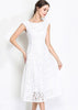 Vestido Midi Renda Festa Decote Canoa