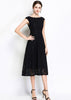 Vestido Midi Renda Festa Decote Canoa