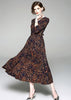 Vestido Midi Evasê Estampado com Cinto