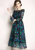 Vestido Ombro a Ombro Estampado com Renda
