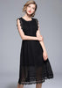 Vestido Midi de Renda Guipir para Casamento