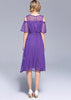 Vestido Midi com Ombro de Fora