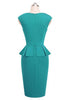Vestido Peplum Midi com Decote Quadrado