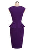 Vestido Peplum Midi com Decote Quadrado