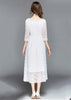 Vestido Midi Tule Bordado com Renda