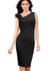 Vestido Tubinho Decote Assimetrico com Babado