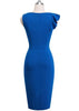 Vestido Tubinho Decote Assimetrico com Babado