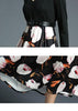 Vestido com Blusa Lisa e Saia Estampada