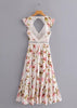 Vestido Mullet Floral Aberto nas Costas