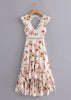 Vestido Mullet Floral Aberto nas Costas