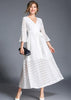 Vestido Renda Midi Manga Flare
