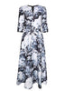 Vestido Longo Evasê Estampado Para Festa