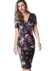 Vestido Tubinho Estampado Decote v nas Costas