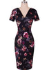 Vestido Tubinho Estampado Decote v nas Costas