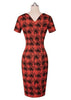 Vestido Tubinho Estampado Decote v nas Costas