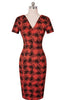 Vestido Tubinho Estampado Decote v nas Costas