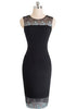 Vestido Tubinho Social com Bordado