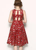Vestido Godê Midi com Estampa Dourada