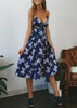 Vestido Evasê Midi Estampado Amarração Busto