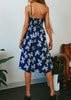 Vestido Evasê Midi Estampado Amarração Busto