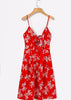 Vestido Evasê Midi Estampado Amarração Busto