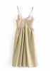 Vestido Midi Evase com Amarração no Decote