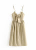 Vestido Midi Evase com Amarração no Decote