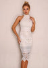Vestido Midi Justo Renda Guipir
