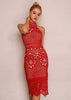 Vestido Midi Justo Renda Guipir