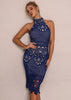 Vestido Midi Justo Renda Guipir