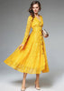Vestido Renda Midi com Botões na Frente