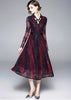 Vestido Evase Midi Renda Decote Laço