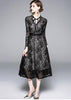 Vestido Evase Midi Renda Decote Laço