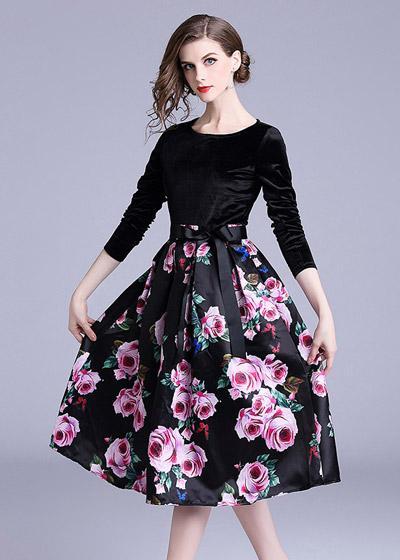 Vestido de Festa com Saia Rodada e Corpo Ajustado