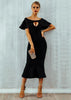 Vestido com Babado Ombro a Ombro Alta Qualidade