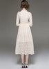 Vestido Evangélico Midi Renda Festa Gola Laço