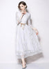 Vestido Renda Midi Branco Festa Casamento Civil