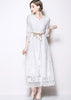Vestido Renda Midi Branco Festa Casamento Civil