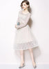 vestido midi renda off white manga longa festa