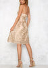 Vestido Midi Festa Bordado Dourado