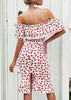 Vestido Midi Estampado com Babado Ombro a Ombro