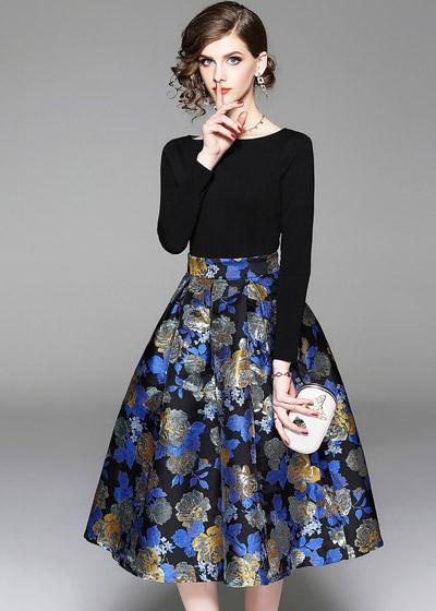Vestido Midi Saia Rodada Estampada
