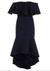 Vestido Mullet Ombro a Ombro com Babado