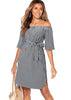Vestido Ombro a Ombro Listrado