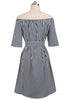 Vestido Ombro a Ombro Listrado