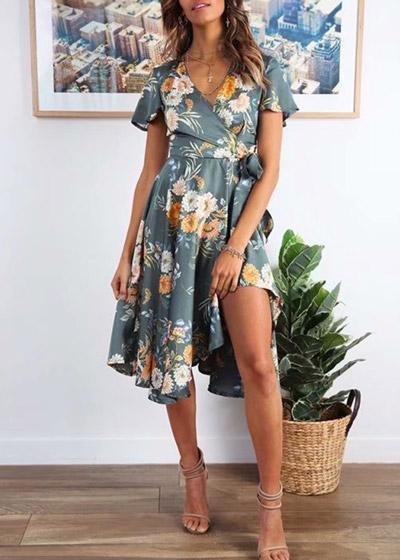 Vestido Midi Assimetrico Estampado
