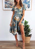 Vestido Midi Assimetrico Estampado