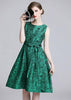 Vestido Jacquard Midi Rodado Festa