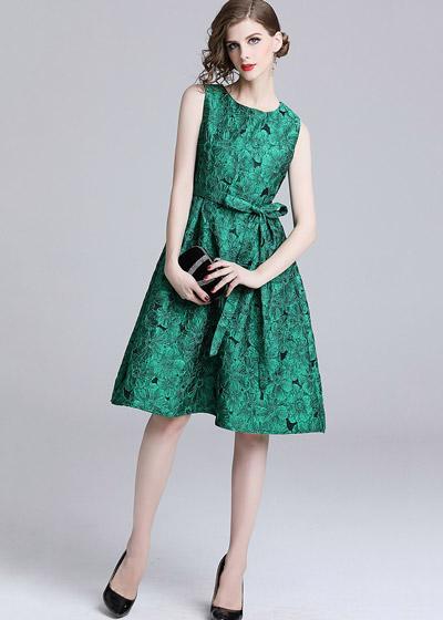 Vestido Jacquard Midi Rodado Festa – videoaulas - Main Image