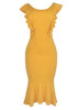 Vestido Midi Justo Festa com Babado